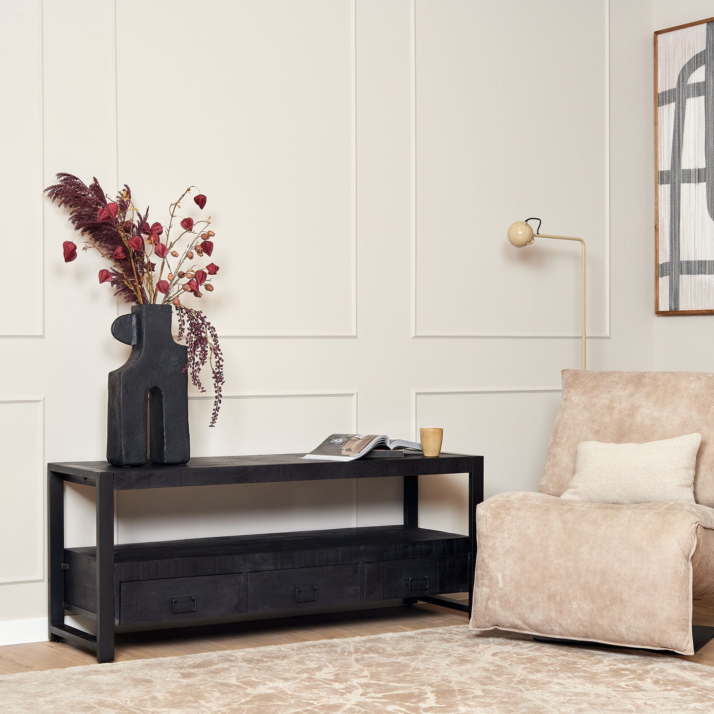 TV Meubel Boaz Black | 100cm | 150cm | 180cm