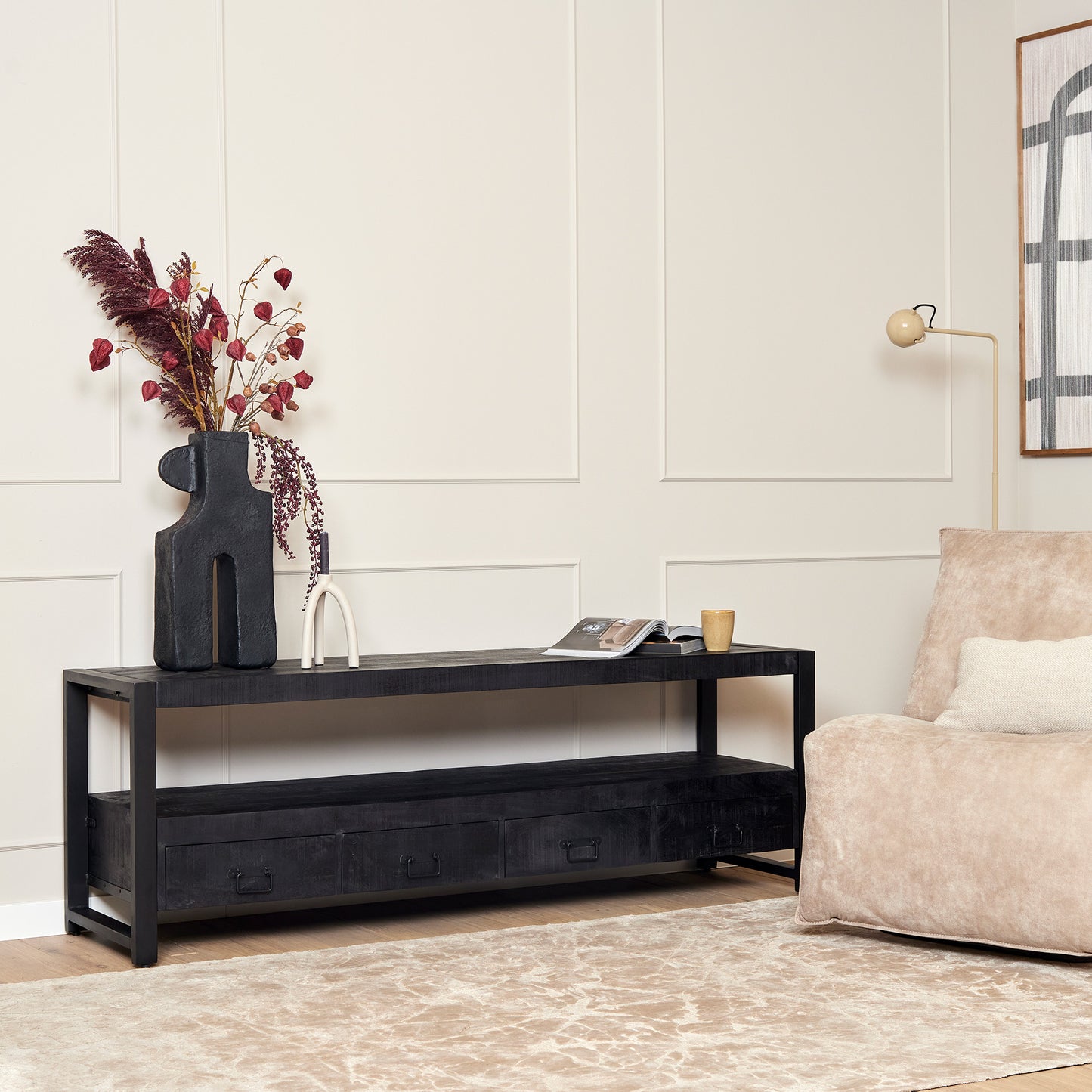 TV Meubel Boaz Black | 100cm | 150cm | 180cm