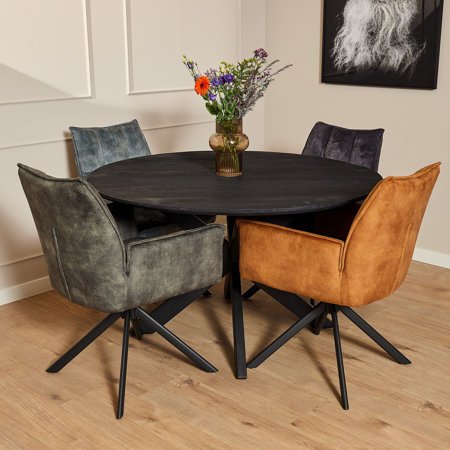 Eetkamerstoel Dani Velvet Green | Set van 2 | Meerdere kleuren