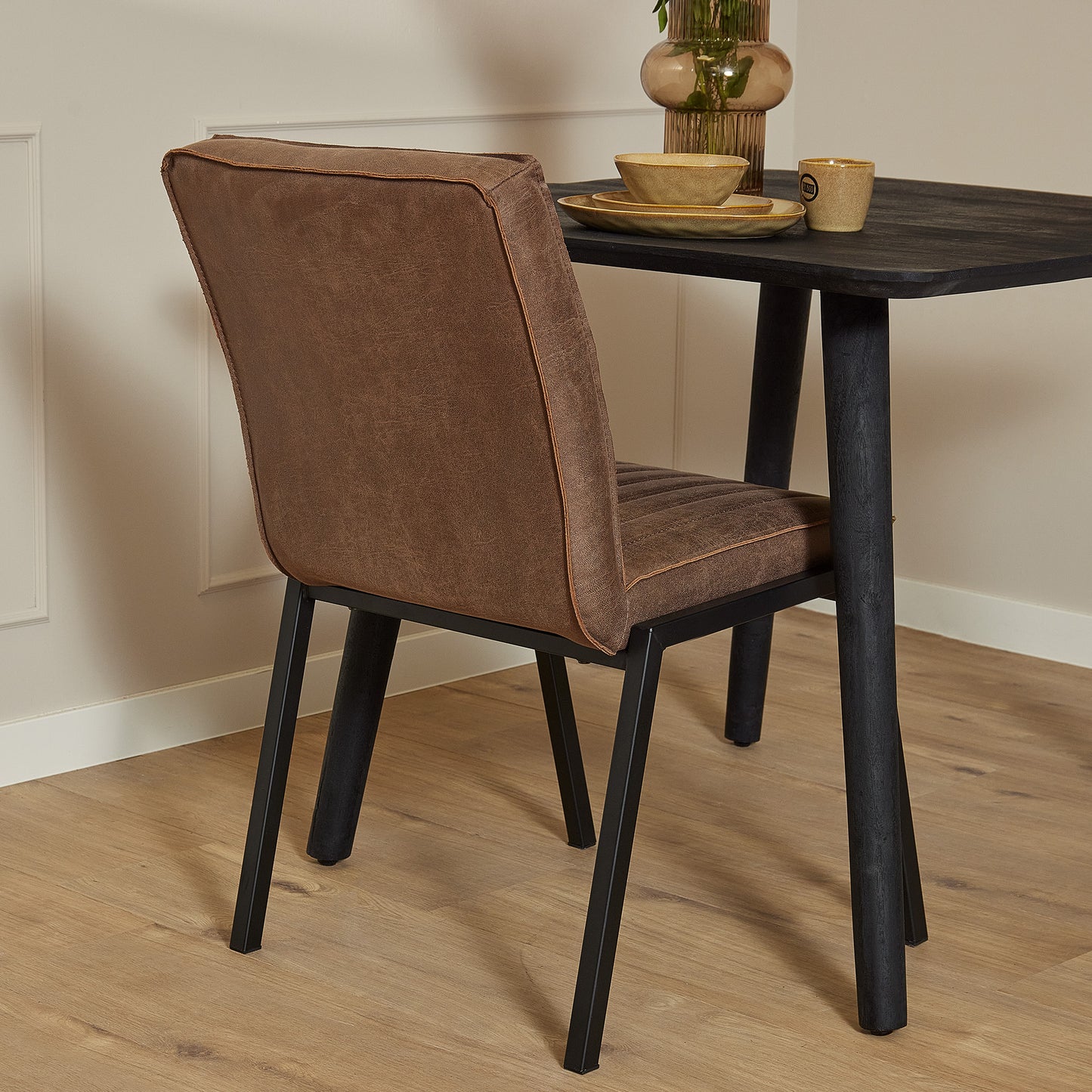 Eetkamerstoel Tivoli set van 2 | Cognac | Brown | Antraciet