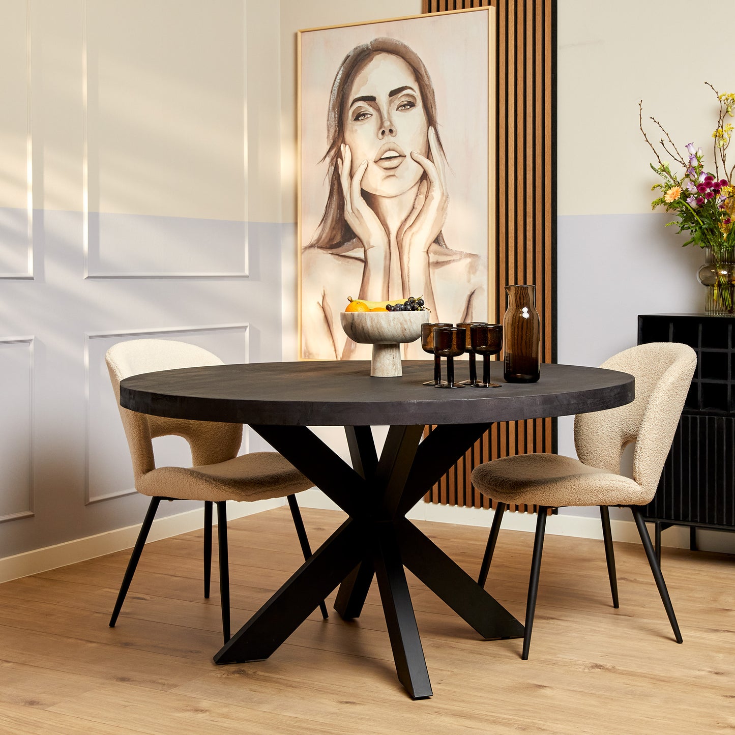 Ronde Eettafel Zwart Brooklyn Black | 110cm | 120cm | 130cm | 140cm | 150cm