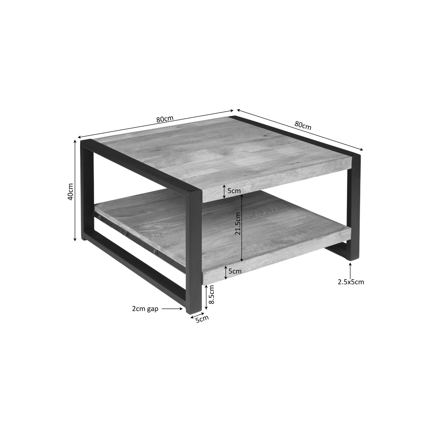 Salontafel Boaz | Vierkant | 80x80cm