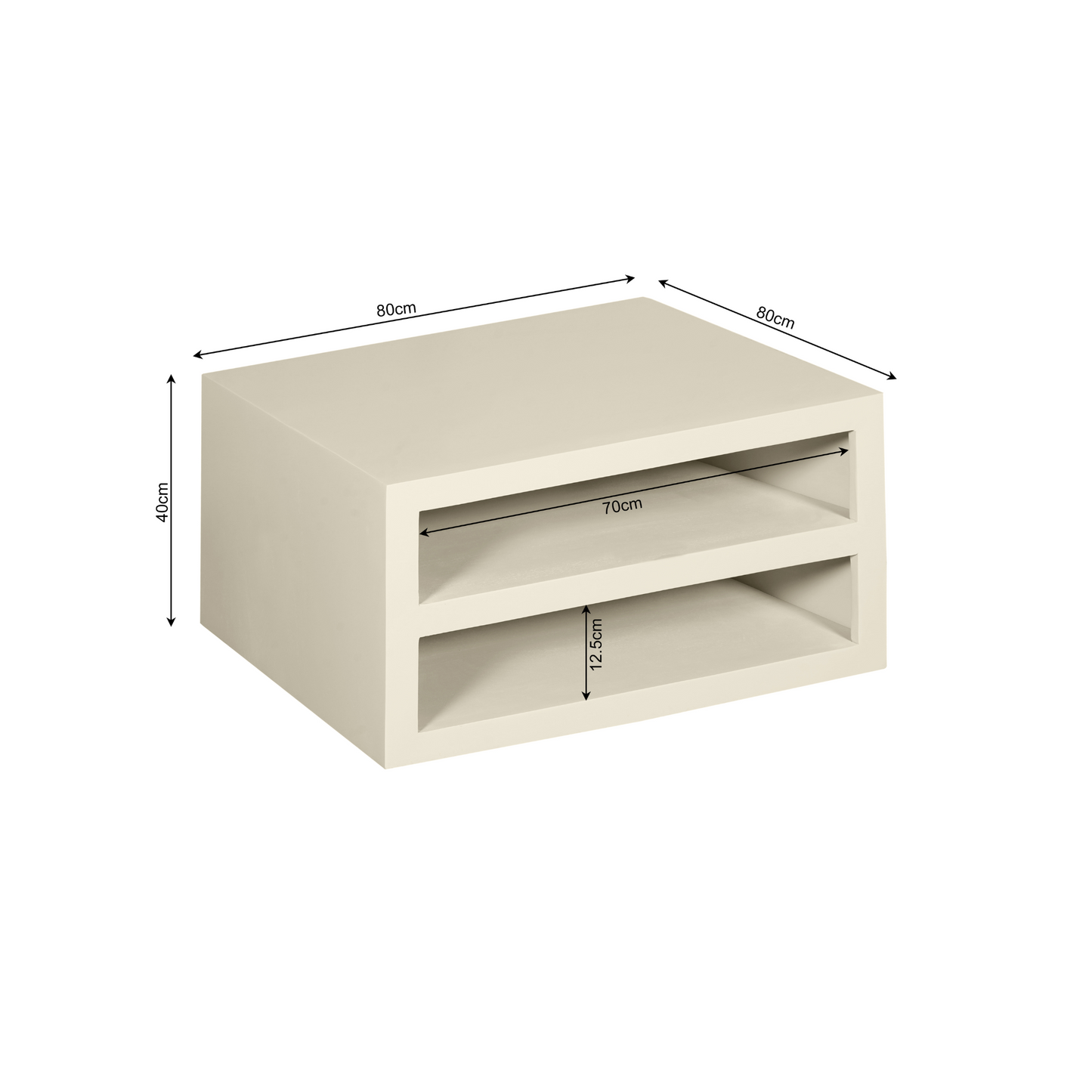 Vierkante Salontafel Brussel Cube | 3 kleuren | 80x80cm