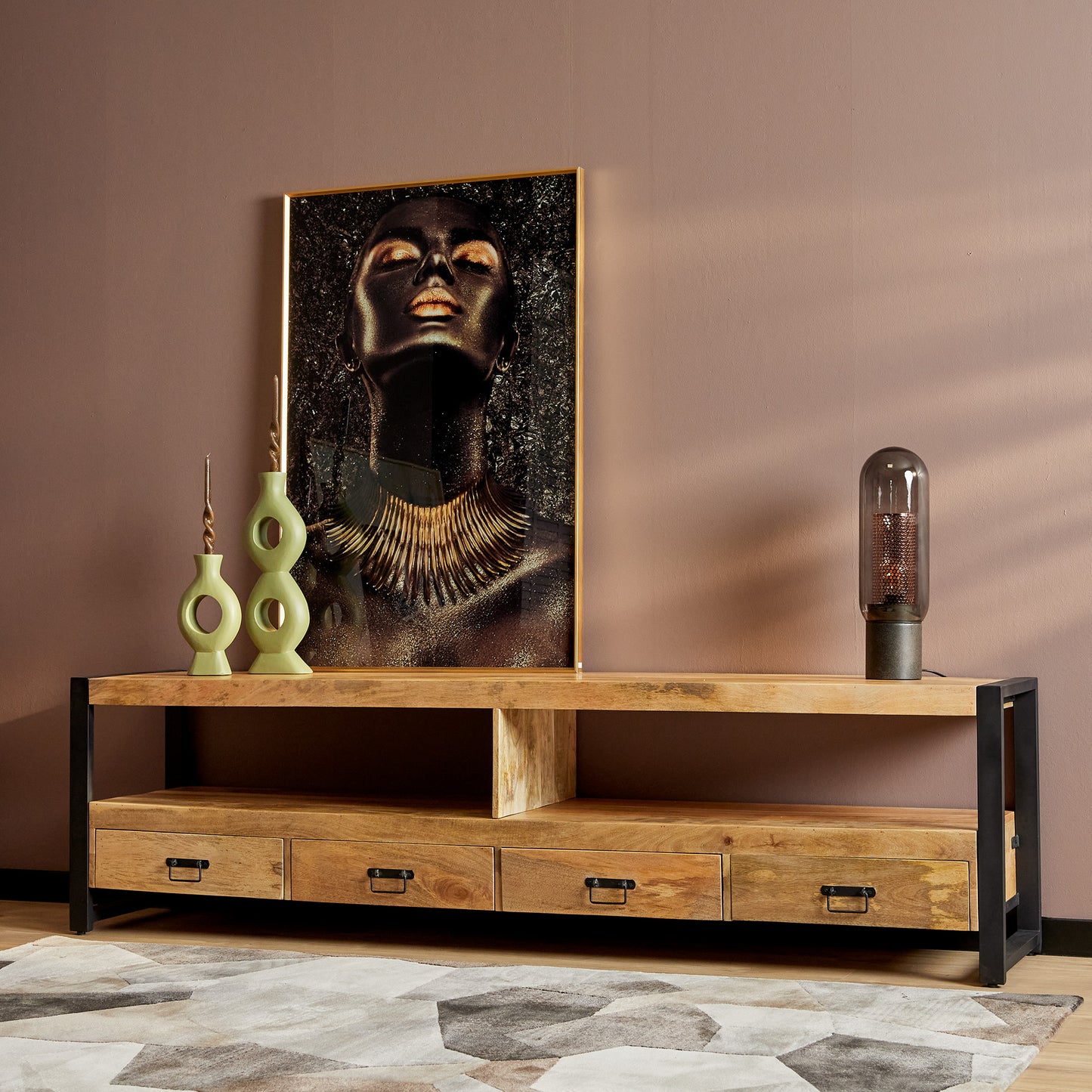 Tv Meubel Boaz Mangohout | 100cm | 120cm | 150cm | 180cm | 220cm