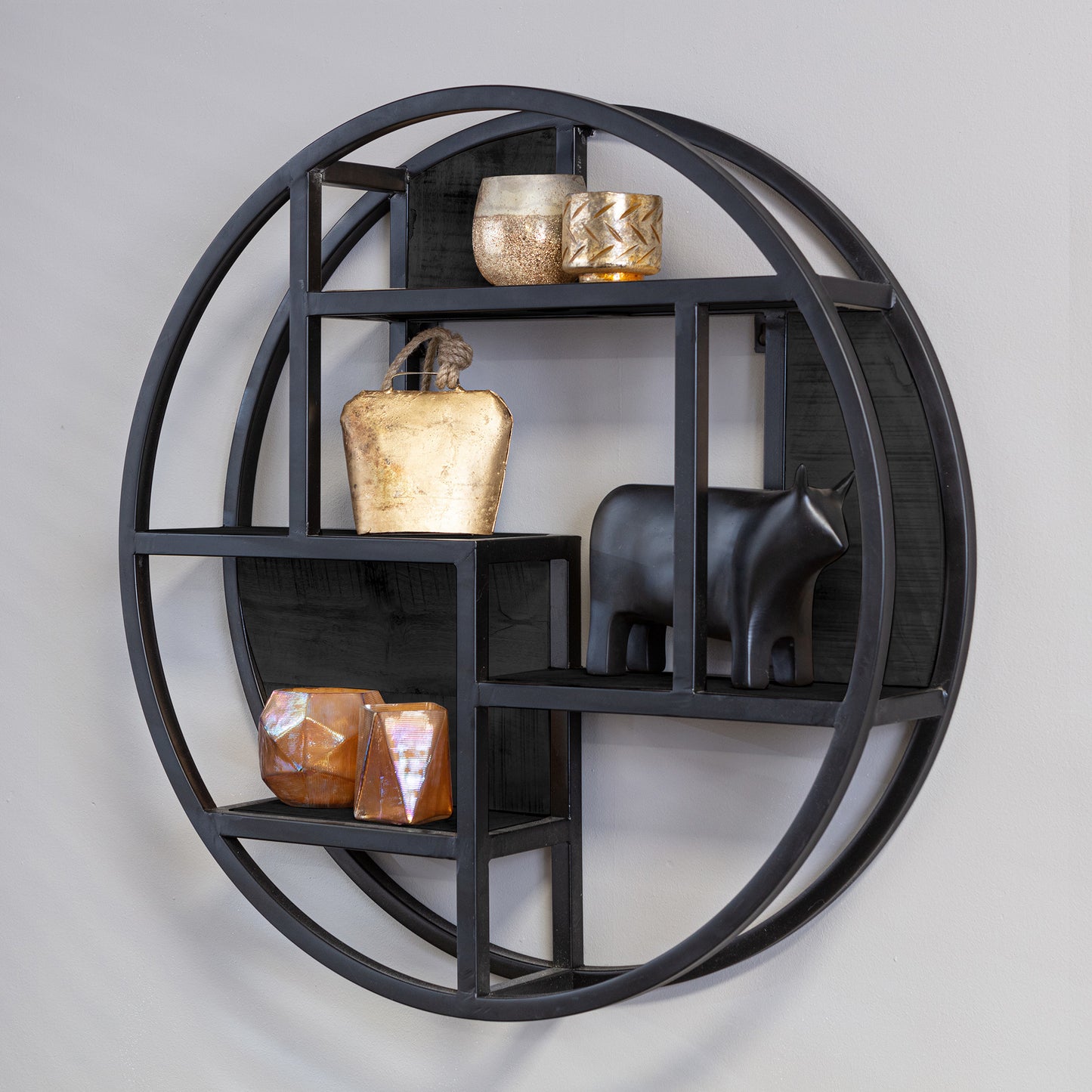 Wandrek Rond Mangohout Metaal | 2 kleuren